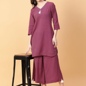 Striped Pure Cotton Tunic With Capris