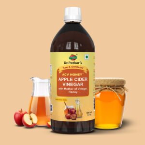 Dr. Patkar's Apple Cider Vinegar With Honey | Unfiltered & Undiluted | Suitable for Weight loss with Improved Immunity | Weight management (With Mother) 500ml