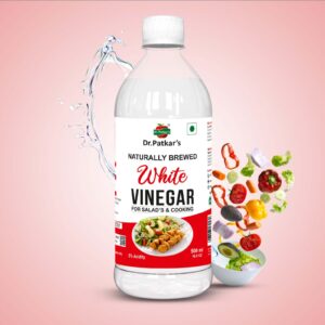 Dr. Patkar's Naturally Brewed White Vinegar for Salad Cooking | Cleaning Purpose | Flavoursome & Nutritious (500ml)
