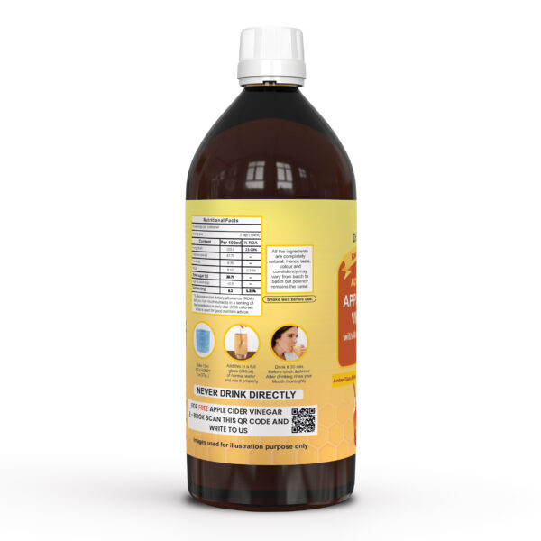 Dr. Patkar's Apple Cider Vinegar With Honey | Unfiltered & Undiluted | Suitable for Weight loss with Improved Immunity | Weight management (With Mother) 500ml - Image 3