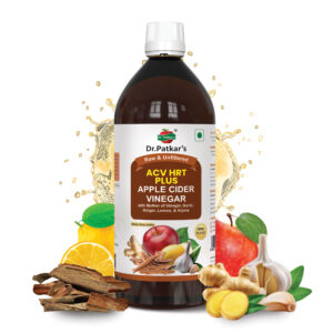 Dr. Patkar's Apple Cider Vinegar with Ginger, Garlic, Lemon & Arjuna (ACV HRT PLUS) + Formula Morning Detox Tonic Heart, Immunity & Digestion Support 500 ML