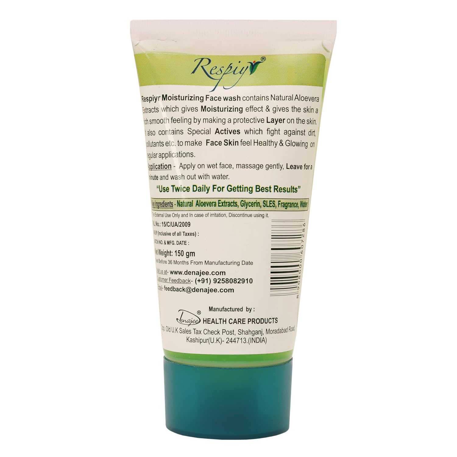 RESPIYR Moisturizing Aloe vera Facewash (150 gm) - Image 2