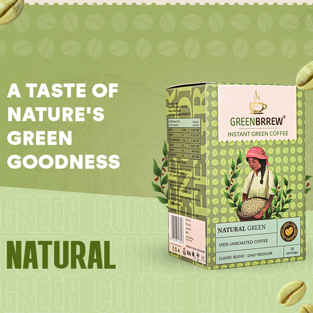 Green Coffee | 100% Natural & Unroasted | Classic Blend | Daily Regular | 20 Servings | 60g - Image 3